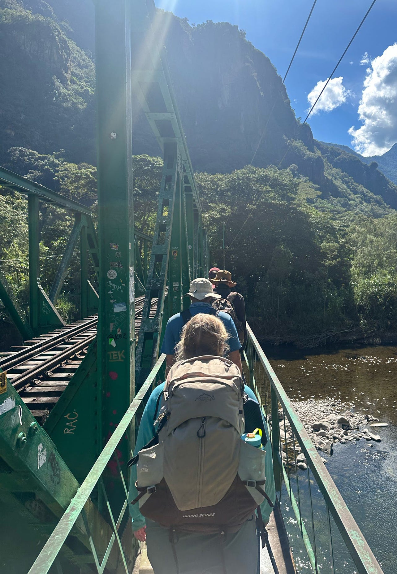 The walk from Lucmabamba to Aguas Calientes, under the shadow of Machu Picchu.