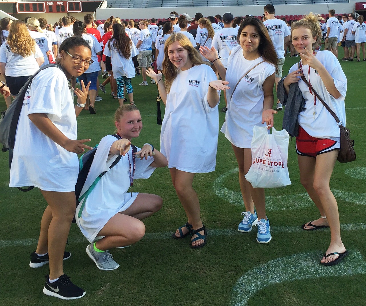From left to right: Arayna Wooley, Magan Maddox, Brinkley, Xenia Cortez and Lauren Harvey.
