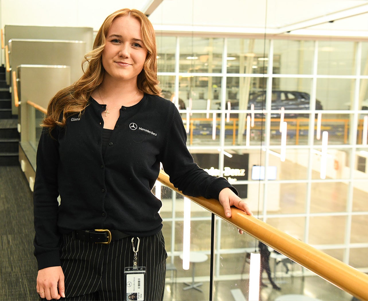 Ginna Gray is pictured at Mercedes-Benz International. UA students are turning to co-ops to get hands-on experience.